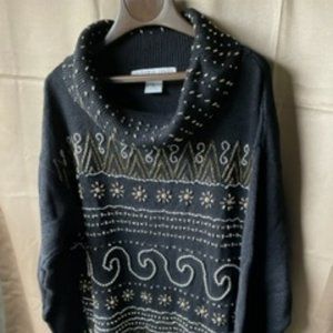 Victoria Jones Beaded Cowl Neck Sweater XL